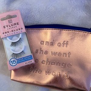 Eylure pre-glued eye lashes plus free makeup bag